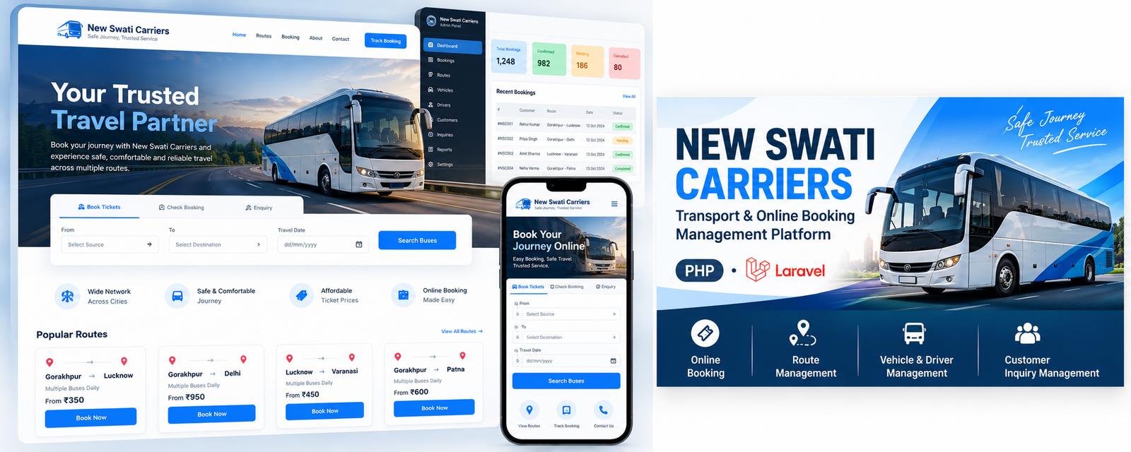 New Swati Carriers – Transport & Online Booking Management Platform